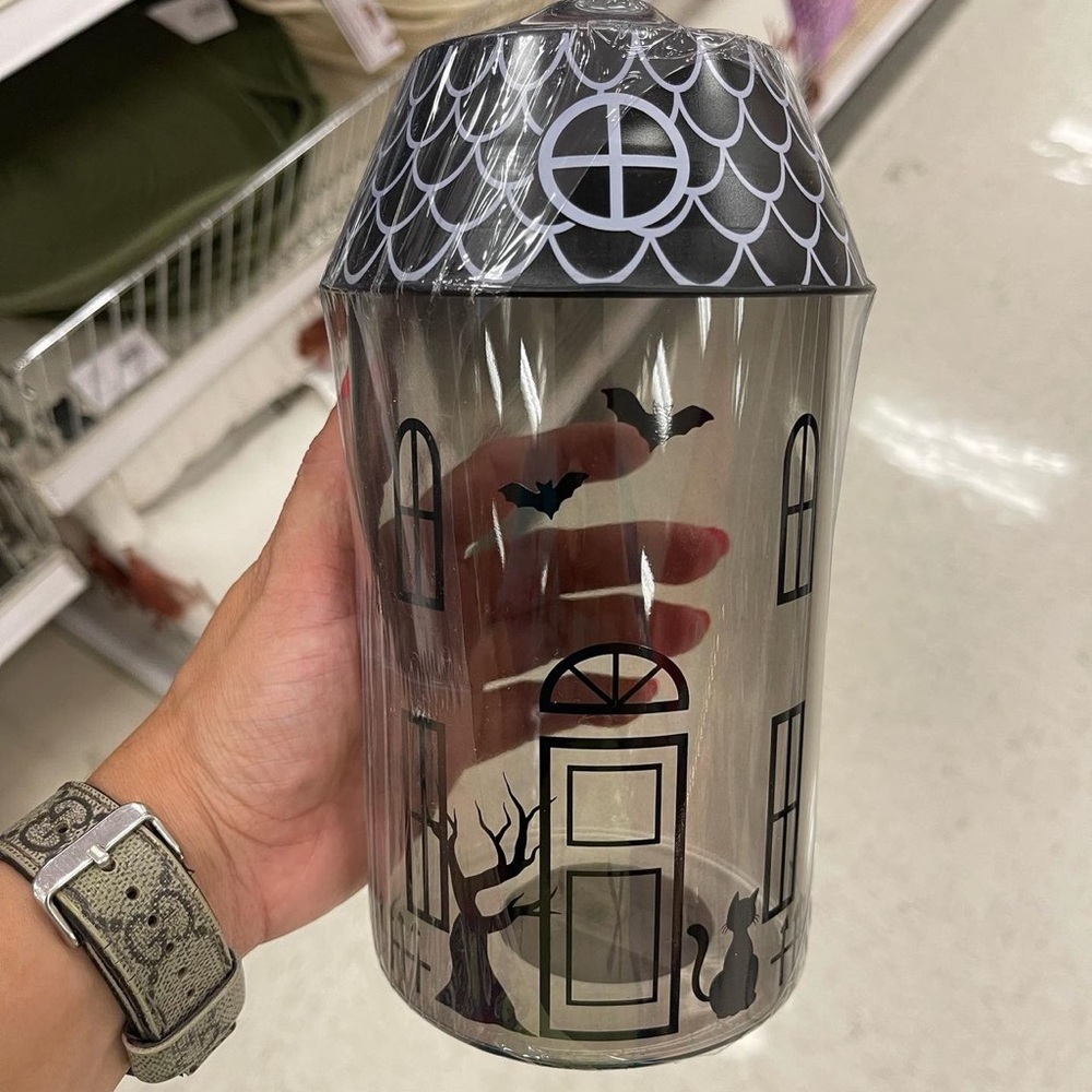 Target 🎯 Halloween Haunted House Glass Canister